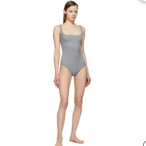 SKIMS Ribbed Stretch Cotton Bodysuit In Pacific